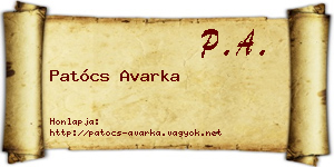 Patócs Avarka névjegykártya
